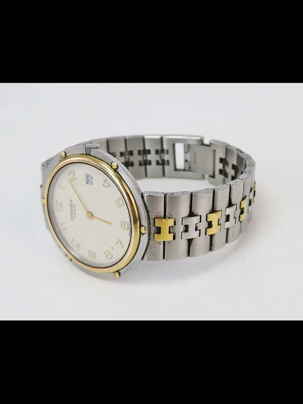 Hermes Two-Tone Stainless Steel and Gold Casual Watch